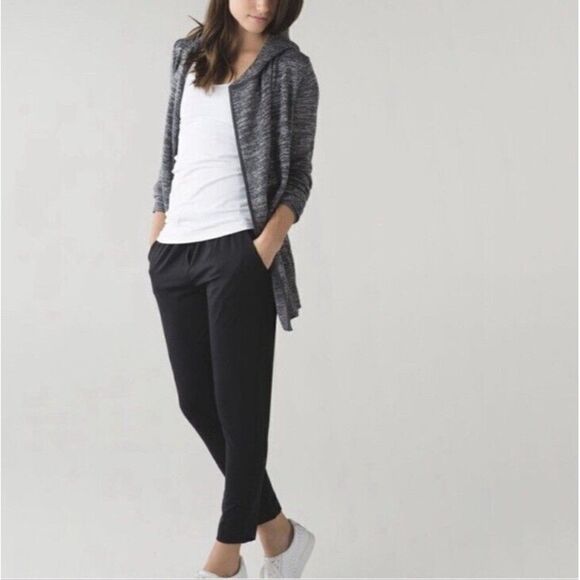 Lululemon Peace of Mind Wrap Hooded Sweater  Cardigan Dark Slate Size 8 - Picture 1 of 14